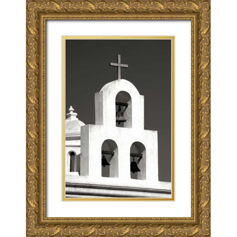Mission Bells I BW Gold Ornate Wood Framed Art Print with Double Matting by Taylor, Douglas