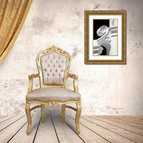 Mission Detail II BW Gold Ornate Wood Framed Art Print with Double Matting by Taylor, Douglas