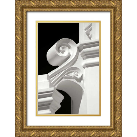 Mission Detail II BW Gold Ornate Wood Framed Art Print with Double Matting by Taylor, Douglas
