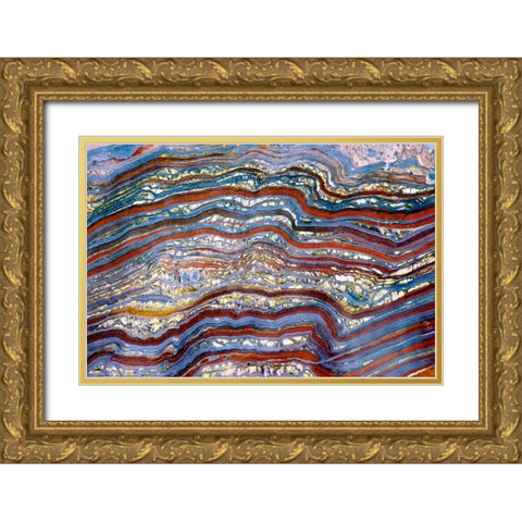 Banded Iron I Gold Ornate Wood Framed Art Print with Double Matting by Taylor, Douglas