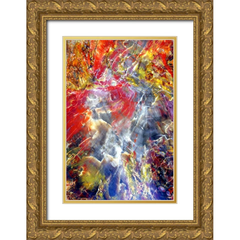 Silica Stream Gold Ornate Wood Framed Art Print with Double Matting by Taylor, Douglas