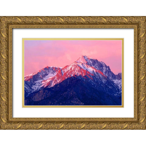 Mt. Williamson Sunrise Gold Ornate Wood Framed Art Print with Double Matting by Taylor, Douglas