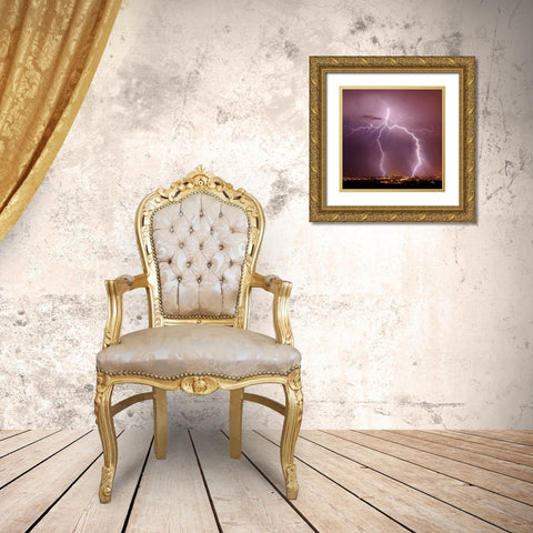 Urban Lightning I Gold Ornate Wood Framed Art Print with Double Matting by Taylor, Douglas
