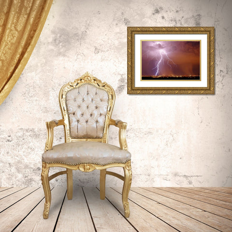 Urban Storm Gold Ornate Wood Framed Art Print with Double Matting by Taylor, Douglas