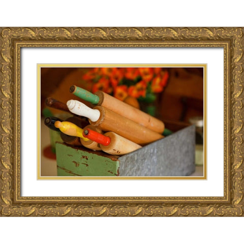 Rolling Pins II Gold Ornate Wood Framed Art Print with Double Matting by Clayton-Thompson, Philip