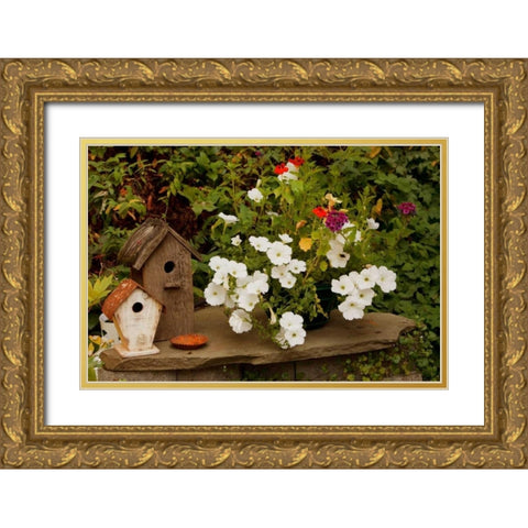 Bird House II Gold Ornate Wood Framed Art Print with Double Matting by Clayton-Thompson, Philip