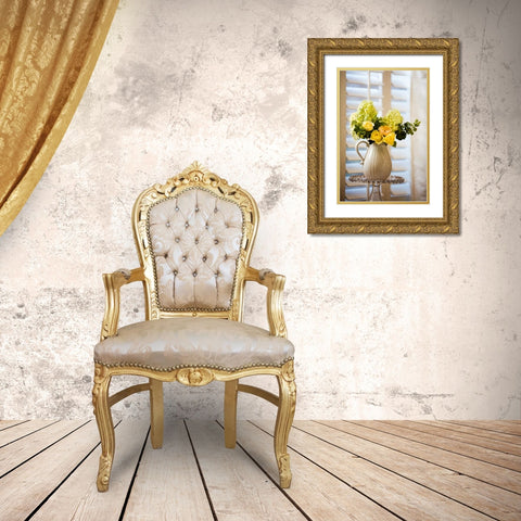 Spring Bouquet I Gold Ornate Wood Framed Art Print with Double Matting by Clayton-Thompson, Philip