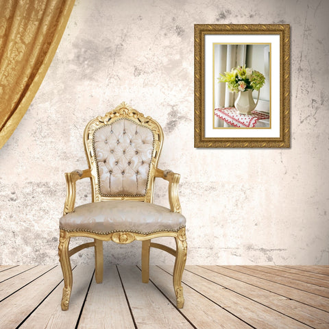 Spring Bouquet II Gold Ornate Wood Framed Art Print with Double Matting by Clayton-Thompson, Philip