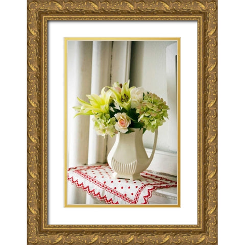 Spring Bouquet II Gold Ornate Wood Framed Art Print with Double Matting by Clayton-Thompson, Philip