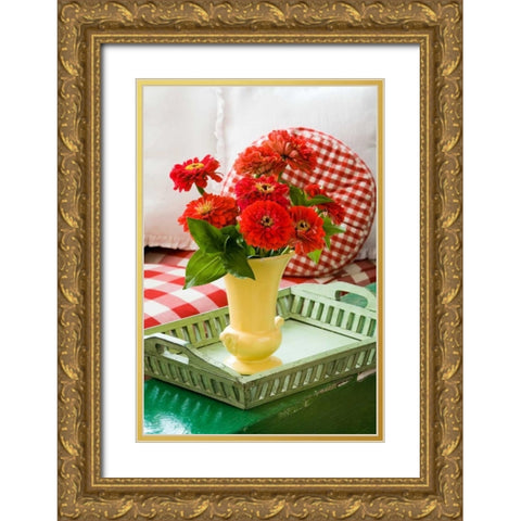 Spring Bouquet II Gold Ornate Wood Framed Art Print with Double Matting by Clayton-Thompson, Philip