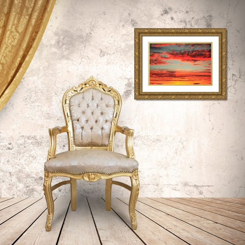 Colorful Sunset I Gold Ornate Wood Framed Art Print with Double Matting by Clayton-Thompson, Philip