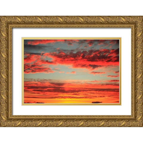 Colorful Sunset I Gold Ornate Wood Framed Art Print with Double Matting by Clayton-Thompson, Philip