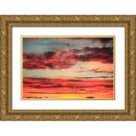 Colorful Sunset II Gold Ornate Wood Framed Art Print with Double Matting by Clayton-Thompson, Philip