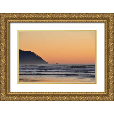 Ocean Sunset I Gold Ornate Wood Framed Art Print with Double Matting by Thomas, Logan