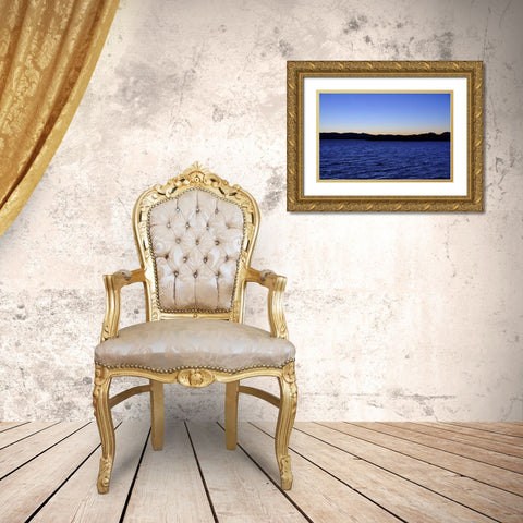 Water Sky Blue Gold Ornate Wood Framed Art Print with Double Matting by Thomas, Logan