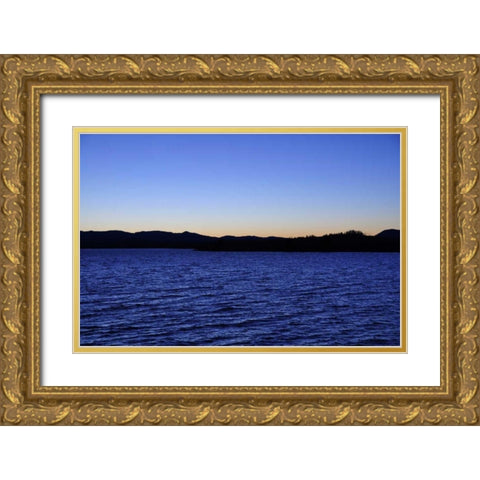 Water Sky Blue Gold Ornate Wood Framed Art Print with Double Matting by Thomas, Logan