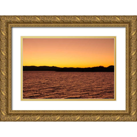 Water Sky Orange Gold Ornate Wood Framed Art Print with Double Matting by Thomas, Logan