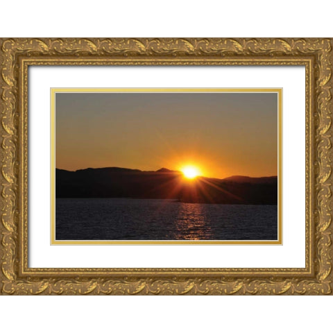 Water Sundown I Gold Ornate Wood Framed Art Print with Double Matting by Thomas, Logan