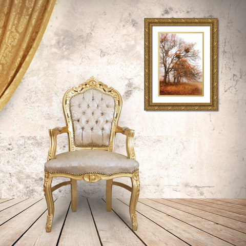 Autumn Lane Gold Ornate Wood Framed Art Print with Double Matting by Geyman, Vitaly