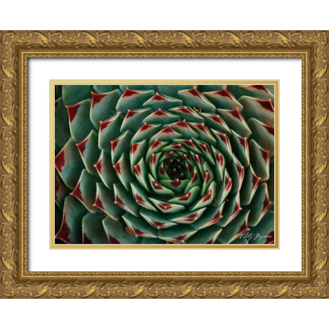Floral Labyrinth II Color Gold Ornate Wood Framed Art Print with Double Matting by Geyman, Vitaly