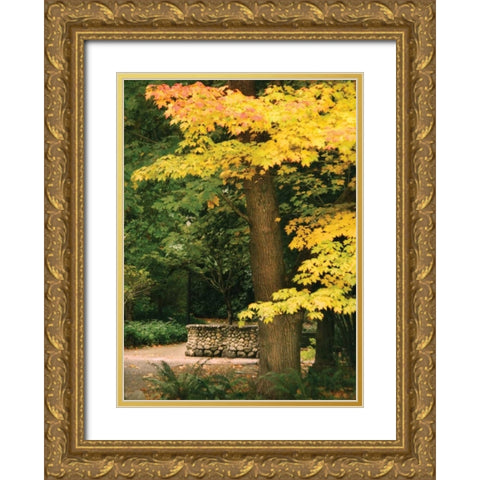 Fall Maple Fever XI Gold Ornate Wood Framed Art Print with Double Matting by Geyman, Vitaly