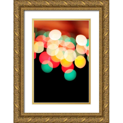 Bokeh III Gold Ornate Wood Framed Art Print with Double Matting by White, Leesa