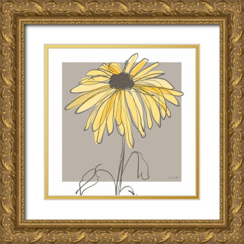 Yellow and Gray IV Gold Ornate Wood Framed Art Print with Double Matting by Ruff, Kris