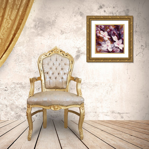 Cherry Blossoms Gold Ornate Wood Framed Art Print with Double Matting by Salness, Annie