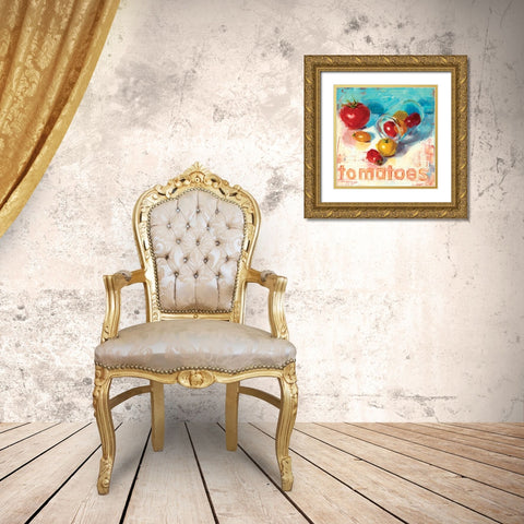 Tomatoes Gold Ornate Wood Framed Art Print with Double Matting by Salness, Annie