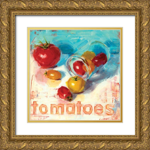 Tomatoes Gold Ornate Wood Framed Art Print with Double Matting by Salness, Annie
