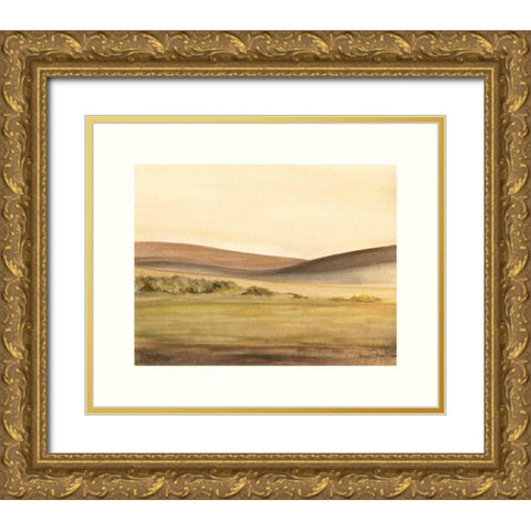 Waterville Fields Gold Ornate Wood Framed Art Print with Double Matting by Sheler, Sammy