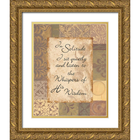 Solitude Gold Ornate Wood Framed Art Print with Double Matting by Smith, Pamela