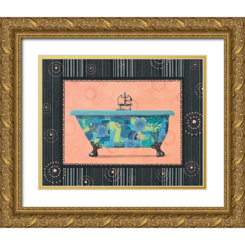 Retro Tub II Gold Ornate Wood Framed Art Print with Double Matting by Smith, Pamela