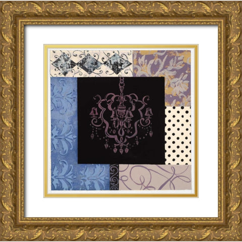 Chandelier III Gold Ornate Wood Framed Art Print with Double Matting by Smith, Pamela