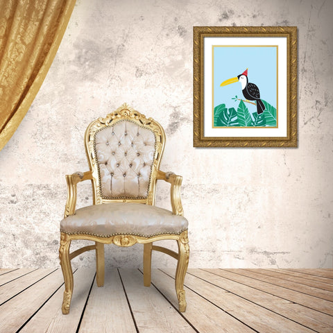 Tropical Bird II Gold Ornate Wood Framed Art Print with Double Matting by Serna, Isabel