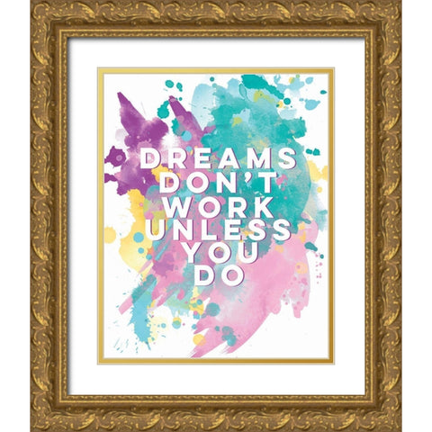 Dreams Gold Ornate Wood Framed Art Print with Double Matting by Serna, Isabel