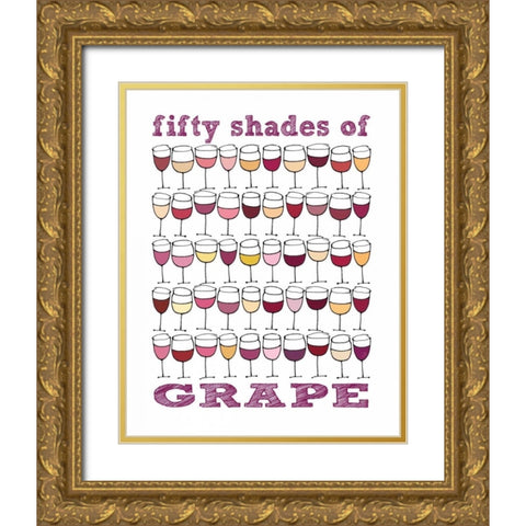 Fifty Shades of Grape Gold Ornate Wood Framed Art Print with Double Matting by Sosik, Jennifer