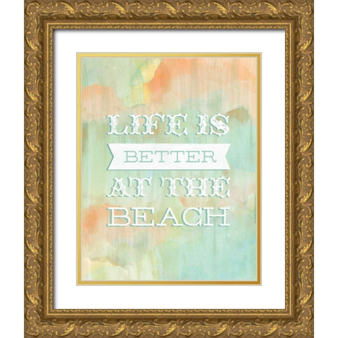 Life Beach Gold Ornate Wood Framed Art Print with Double Matting by Sta Teresa, Ashley