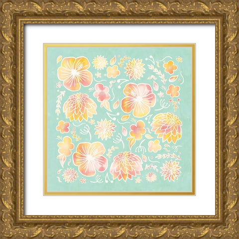 Pikes Flowers II Gold Ornate Wood Framed Art Print with Double Matting by Sta Teresa, Ashley