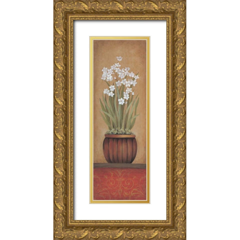 Paperwhites I Gold Ornate Wood Framed Art Print with Double Matting by 3 Bamboo Studio