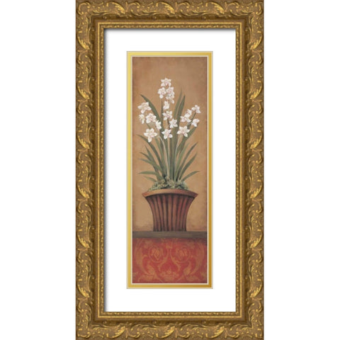 Paperwhites II Gold Ornate Wood Framed Art Print with Double Matting by 3 Bamboo Studio