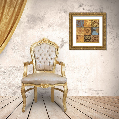 Decorative Patchwork II Gold Ornate Wood Framed Art Print with Double Matting by Williams, Todd