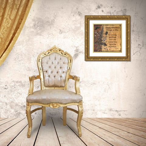 Enjoy Little Things Gold Ornate Wood Framed Art Print with Double Matting by Williams, Todd