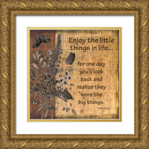 Enjoy Little Things Gold Ornate Wood Framed Art Print with Double Matting by Williams, Todd