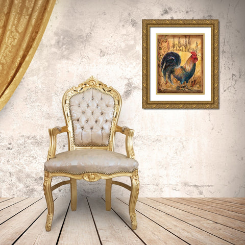 Tuscan Rooster I Gold Ornate Wood Framed Art Print with Double Matting by Williams, Todd