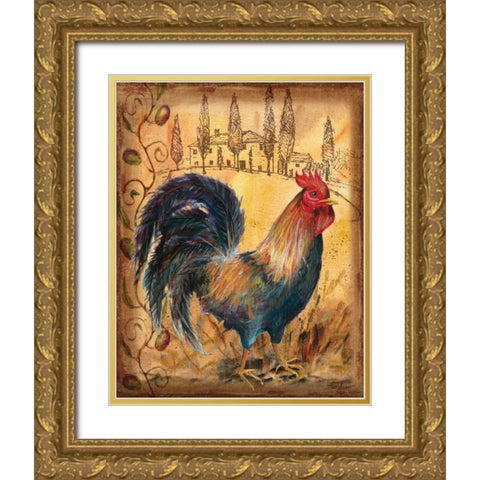 Tuscan Rooster I Gold Ornate Wood Framed Art Print with Double Matting by Williams, Todd