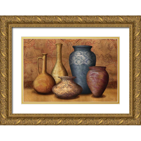 World Vessels Gold Ornate Wood Framed Art Print with Double Matting by Williams, Todd