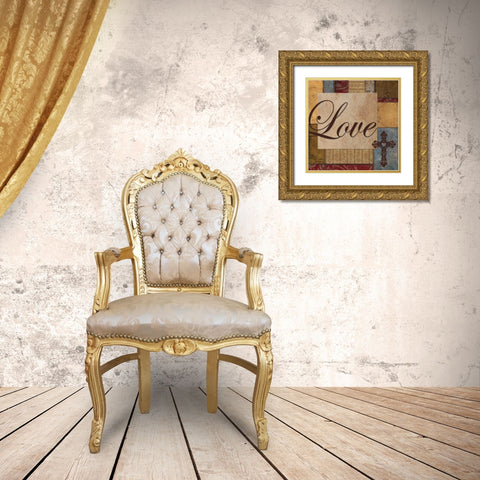Love Gold Ornate Wood Framed Art Print with Double Matting by Williams, Todd