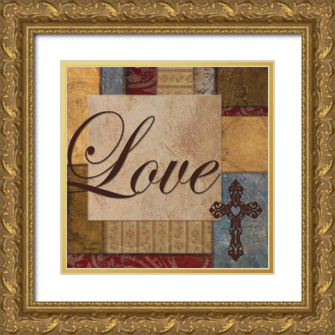 Love Gold Ornate Wood Framed Art Print with Double Matting by Williams, Todd