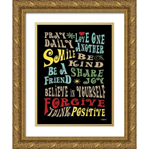 Words to Live By II Gold Ornate Wood Framed Art Print with Double Matting by Williams, Todd